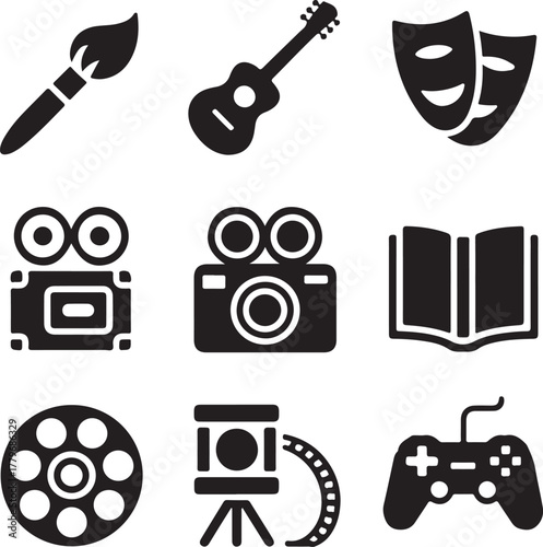 Arts and Entertainment Icon Collection Set