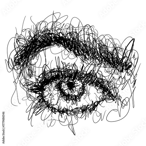 Scribble eye sketch vector illustration