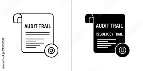 Audit trail document icon with shield symbol