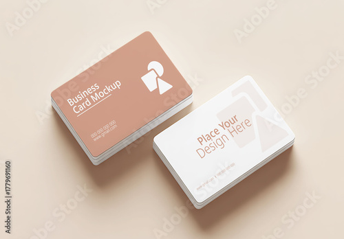 Minimalist Business Card Mockup Set on Soft Pastel Background