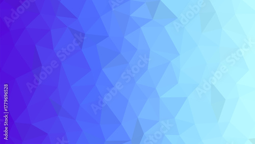 The design of the background features a geometric gradient from light blue to indigo blue, reflecting tranquility and depth in a modern style.