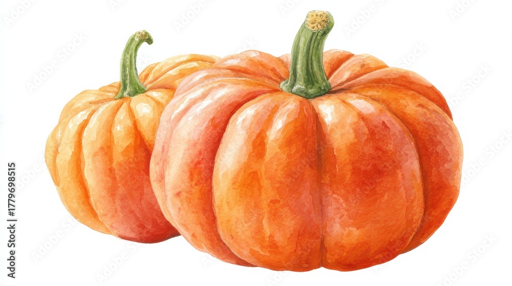 Fototapeta premium watercolor pumpkin illustration