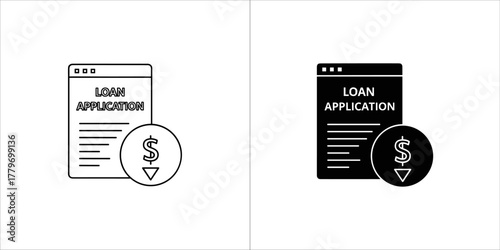 Loan application form with dollar sign