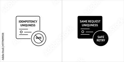 Idempotency uniqueness and safe retry icon