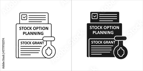 Outline and solid black icon of a vr headset