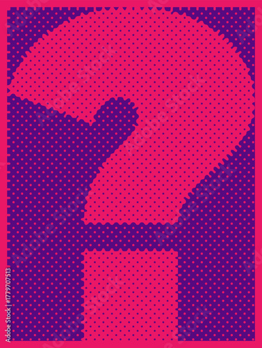 Question mark abstract dot pattern poster design. Vector illustration.