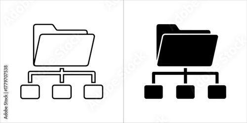 Folder structure icon, representing file organization