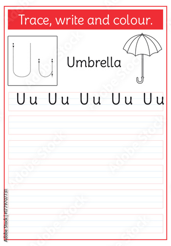 Alphabetical kids activity, Educational, learning with tracing, outlines for colouring