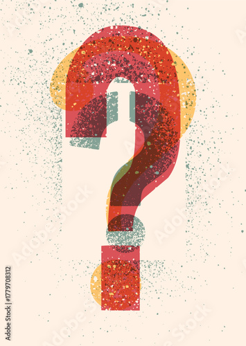 Question mark typographical grunge vintage stencil splash style poster design. Retro vector illustration.