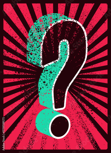 Question mark typographical grunge vintage style poster design. Retro vector illustration.