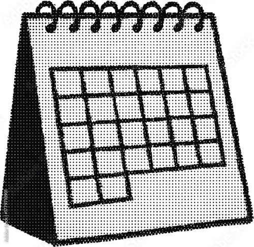 Halftone Calendar Illustration