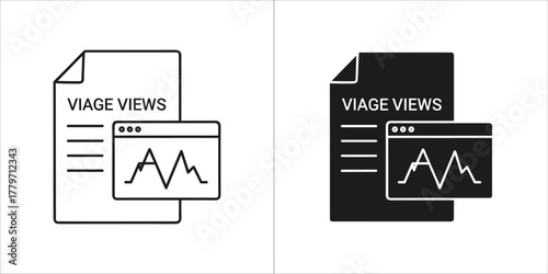 Page view icon set, website traffic