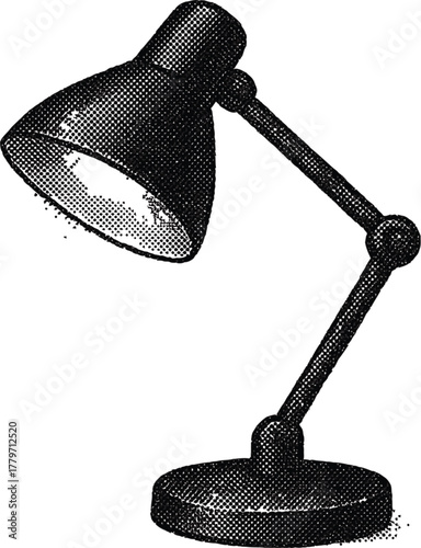 Halftone Desk Lamp Illustration