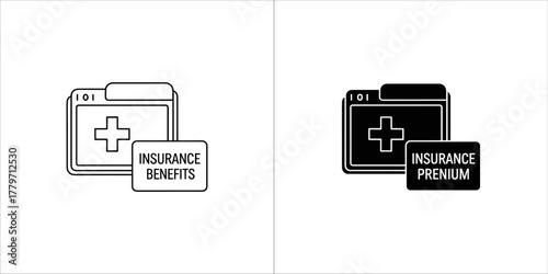 Insurance benefits premium icon, healthcare concept