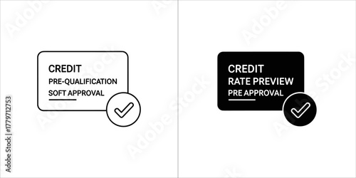 Line art icon of a credit card with a check mark