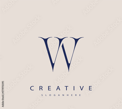 Sophisticated and stylish letter logo design featuring the combination of the letters V and V in dark blue color scheme perfect for branding stationery website headers or social media graphics