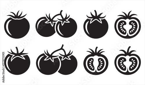 Fresh tomato vector illustration collection for natural, farm, and agriculture concepts