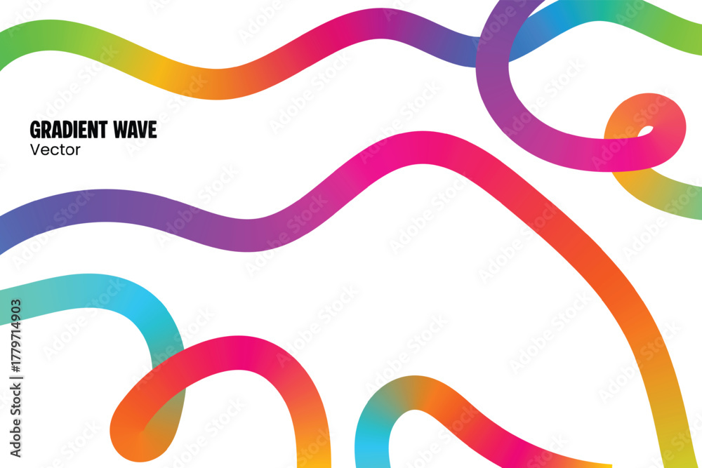 Fototapeta premium Colorful gradient waves, a vibrant vector design element for contemporary projects and creative visuals