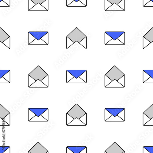 envelope icon seamless pattern on white background