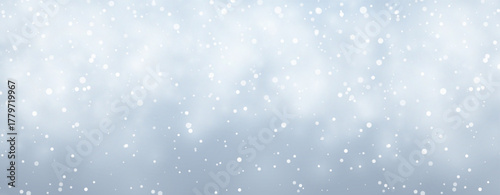 Winter Snowfall On Blue Background With Soft Bokeh Effect, Perfect For Christmas, Holiday, And New Year Seasonal Designs. Vector Illustration