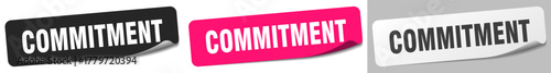 commitment sticker. commitment sticker set on white background