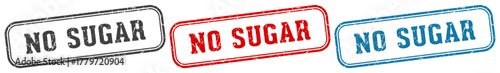 no sugar stamp. no sugar rectangular stamp set isolated on white background