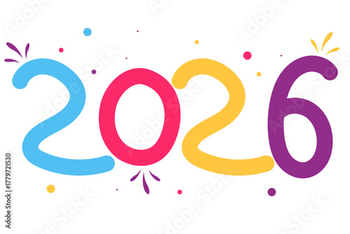 Colorful Abstract 2026 New Year Event Banner design, vector illustration