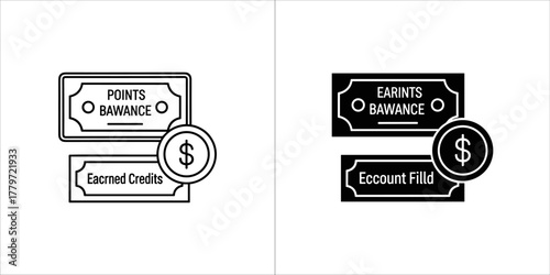 Points balance and earned credits icon