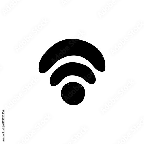 Wireless Network Symbol A Simple Black Icon for WiFi Connectivity and Digital Communication