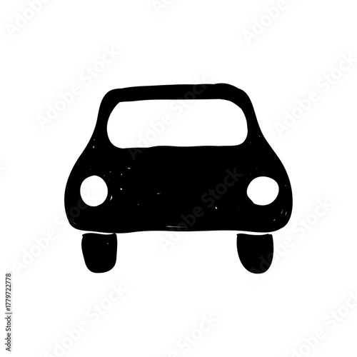 Simple Black Car Illustration for Transportation and Travel Projects and Designs for Web and Print