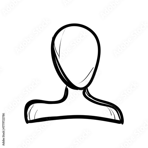 Simple Outline of a Person's Head and Shoulders for Profile Representation and Icons
