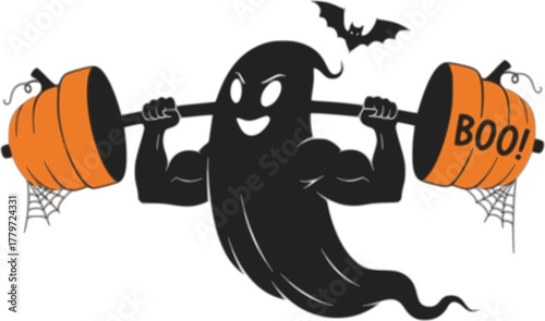 Lifting ghost shows strength in weights and Halloween fitness.
