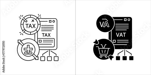 Value added tax black glyph icon