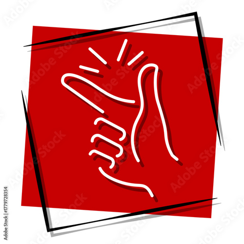 snap of fingers icon isolated on white background, vector illustration.