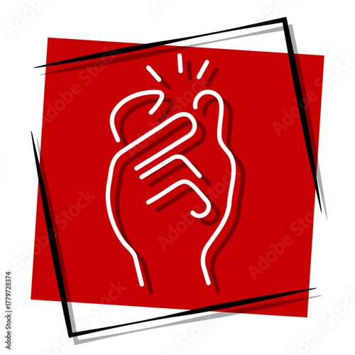 snap of fingers icon isolated on white background, vector illustration.