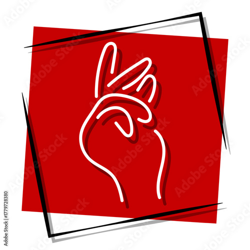 snap of fingers icon isolated on white background, vector illustration.