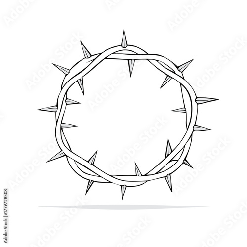 Illustration of Crown of Thorns Symbol of Religious Suffering Sacrifice and Resurrection Faith Salvation Redemption Hope and Pain