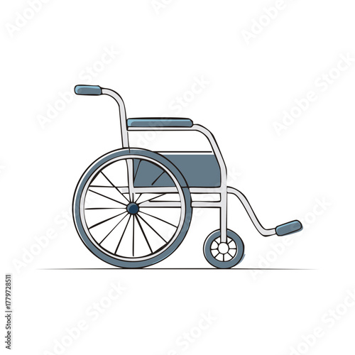 Hand Drawn Wheelchair Illustration for Disabled Access and Medical Care