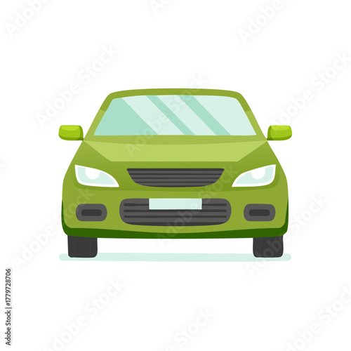 Lime Green Car Front View Vehicle Automotive Industry Carpooling Automobiles