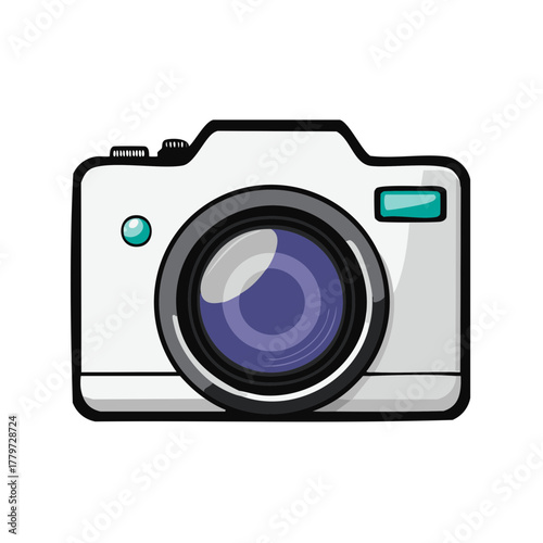 Digital Camera Illustration Icon of Photo Equipment Technology for Photography Purposes