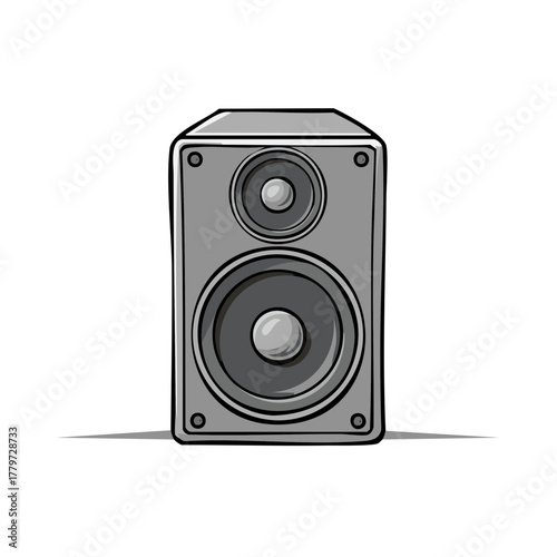 Audio speaker illustration for music sound system, stereo equipment, loudspeaker graphic for entertainment, audio design element