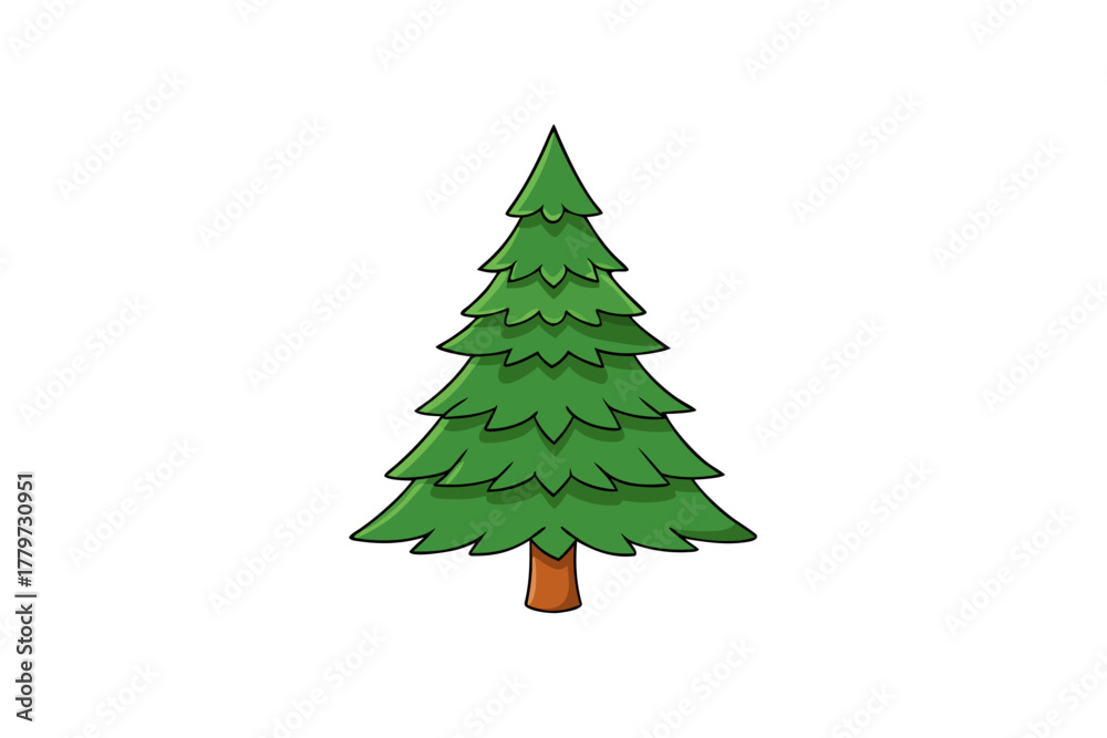 Obraz premium Pine tree victor art design white background