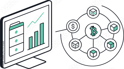 Bitcoin cryptocurrency blockchain and financial graph