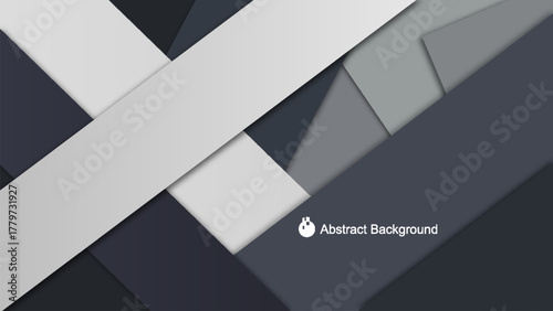 Abstract geometric background with layered shapes in grayscale tones for modern design and creative projects 