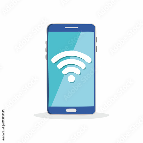 Smartphone with wireless connection icon on a screen vector illustration
