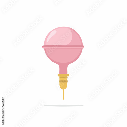 Pink Enema Bulb for Medical Use Illustration Rectal Cleansing or Healthcare Practices