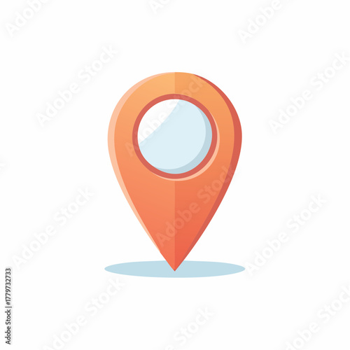 Orange Location Pin Icon for Map Navigation and GPS Tracking Destination Pointer Graphic