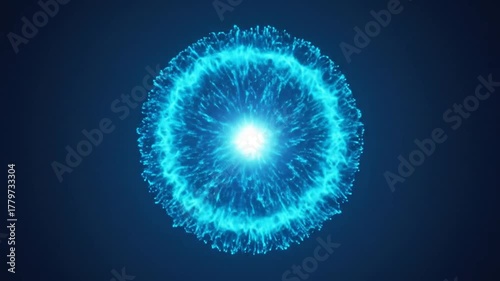 A glowing blue energy sphere with a bright center surrounded by an ethereal aura