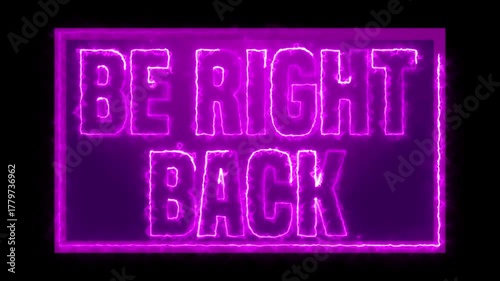 Be Right Back Futuristic Neon HUD Overlay Frame Animation Video Template Twitch Stream