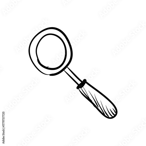 Magnifying Glass Doodle Icon - A Hand-Drawn Illustration Symbolizing Search, Discovery, and Investigation